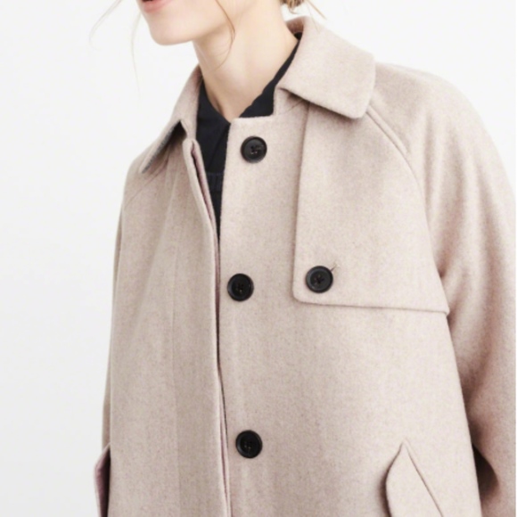 wool blend swing coat